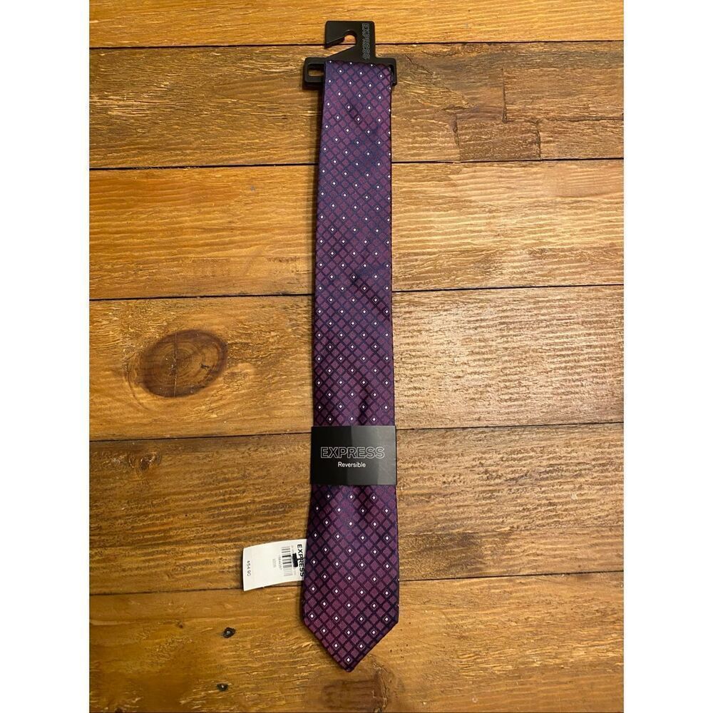 Express NWT Necktie Purple Geometric Reversible tie men’s